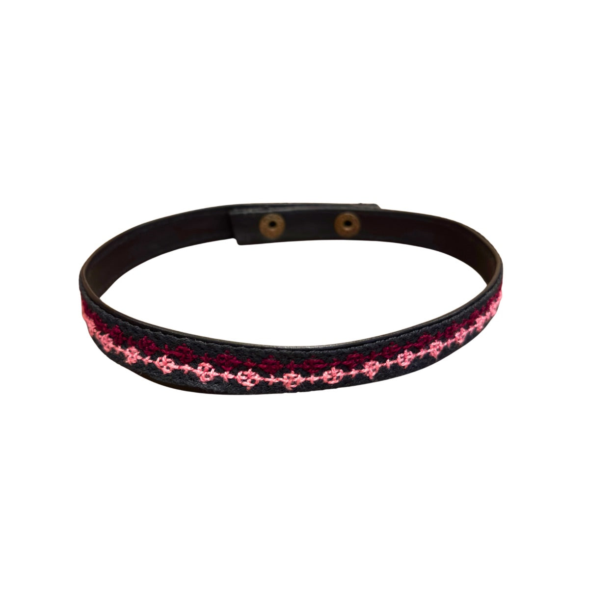 Embroidered Wrap Bracelet/Choker - Pink