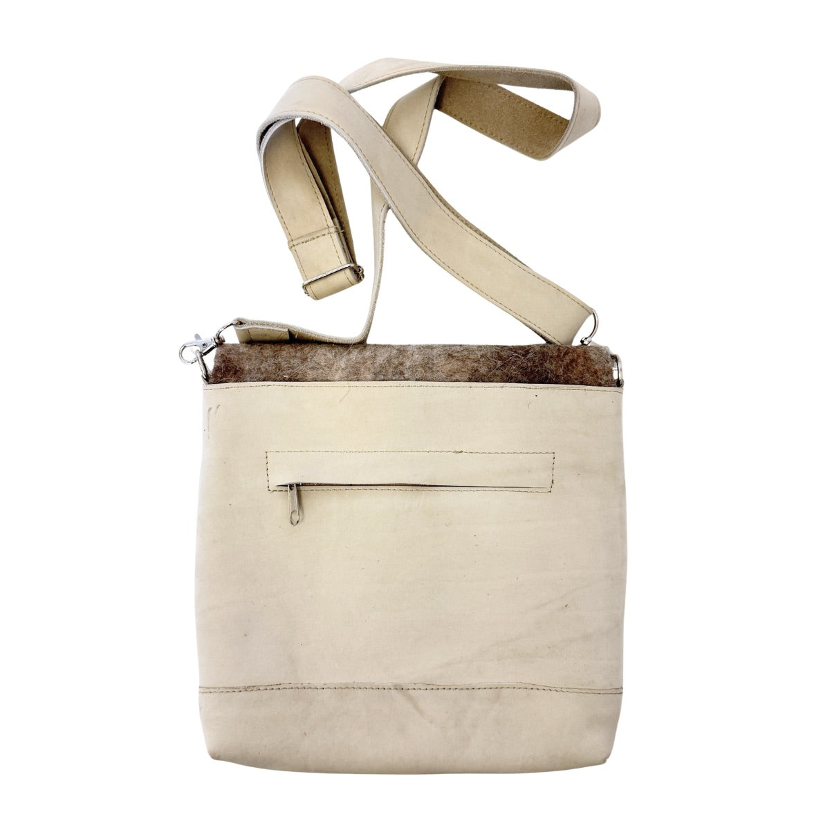 Leather Embroidered and Felted Purse (Set of 3) - Oyster