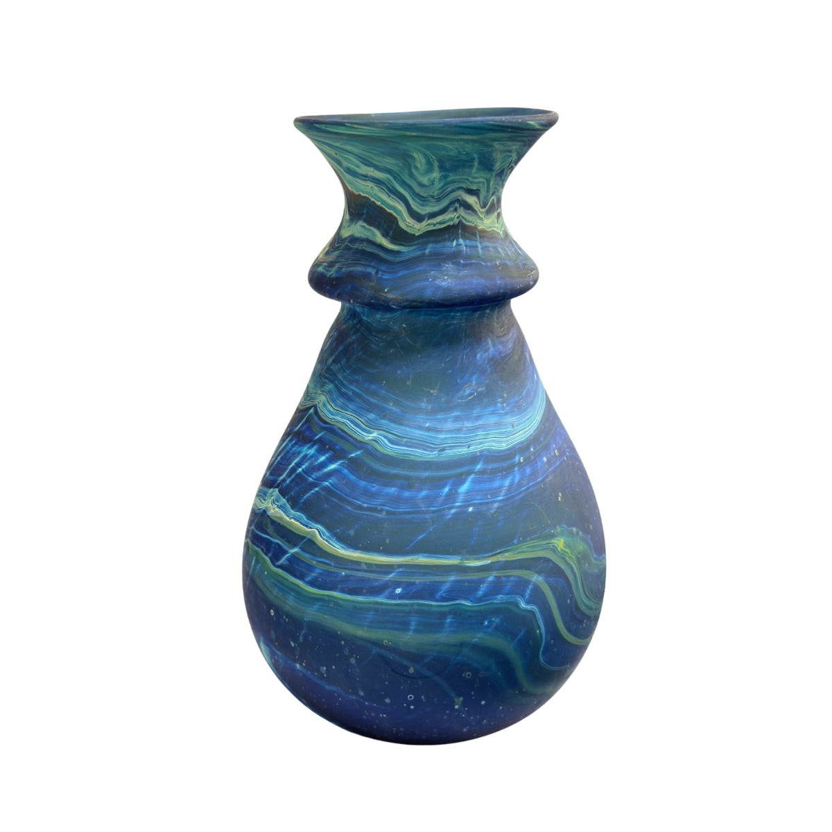 Phoenician Glass Vase (10”) - Indigo