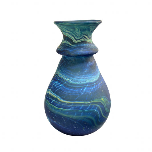 Phoenician Glass Vase (10”) - Indigo