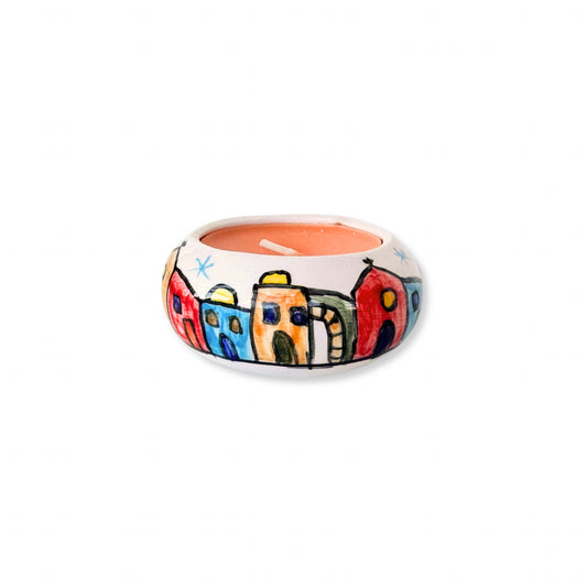 Ceramic Candle from Bethlehem - Orange