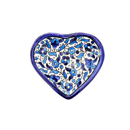 Ceramic Heart Dish (5") - Dual Blue