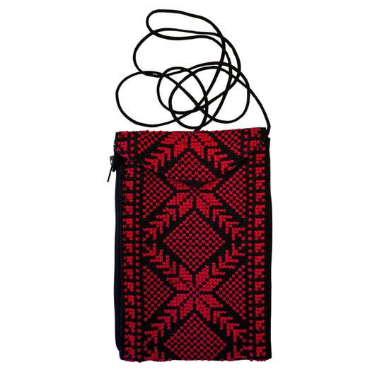 Embroidered Phone Purse - Red