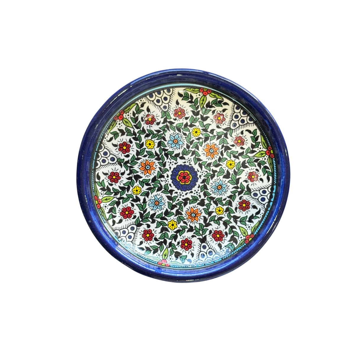 Ceramic Round Plate (5.5") w/Rim - Multicolor Vine