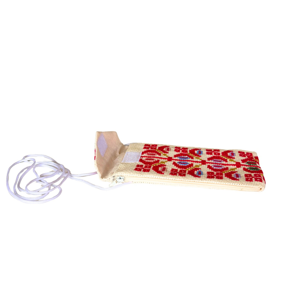 Embroidered Phone Purse - White