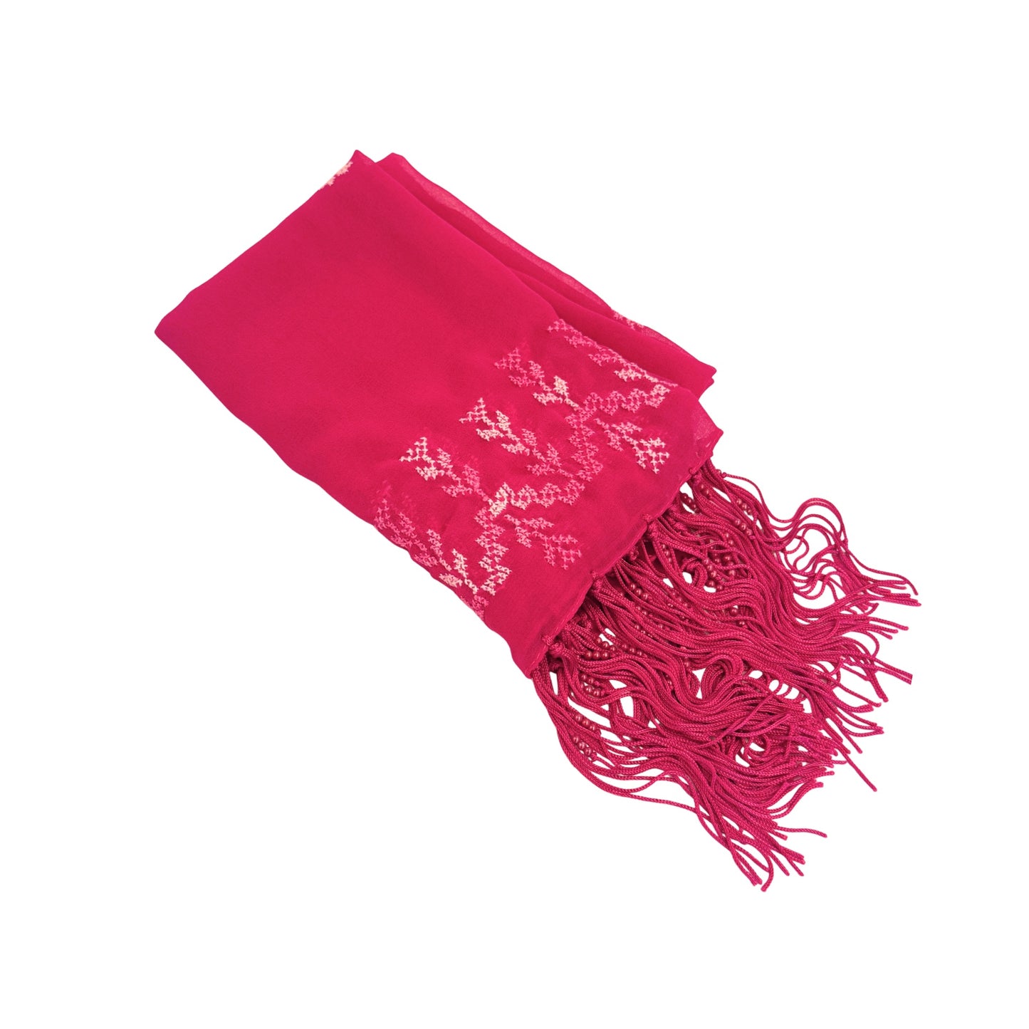 Embroidered Chiffon Scarf -