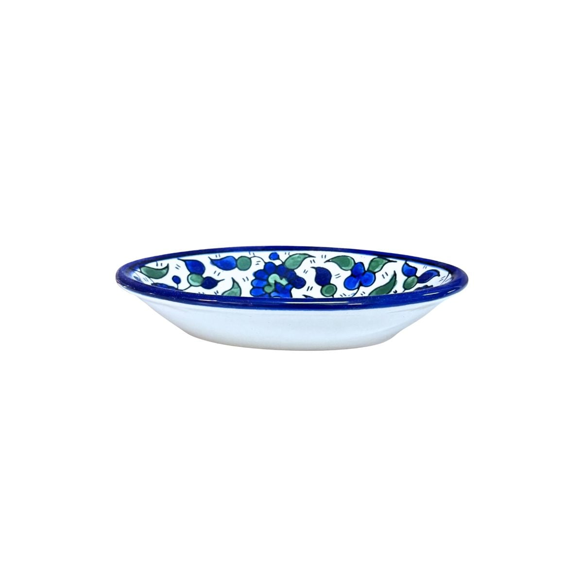 Ceramic Oval Dish (6”) - Green & Blue