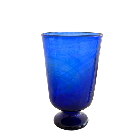 Glass Vase w/Foot (8” x3.5”) - Mediterranean