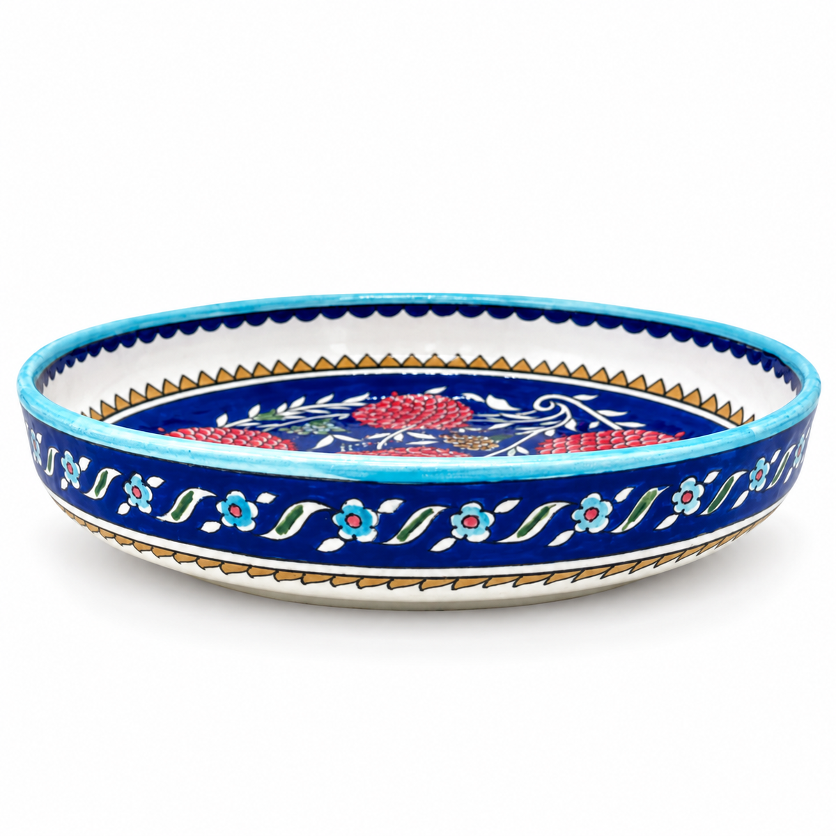 Ceramic Shallow Serving Bowl (11") - Pomegranates