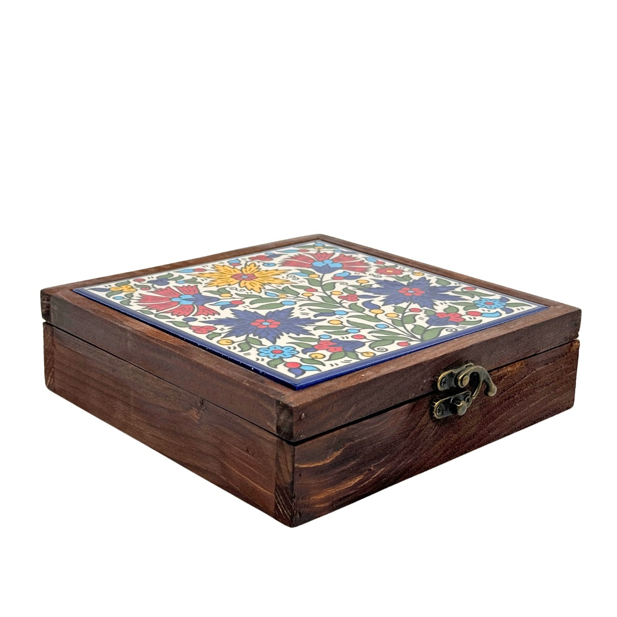 Tile Box Wood & Ceramic Tile Box - Teta's Garden – Shop Palestine