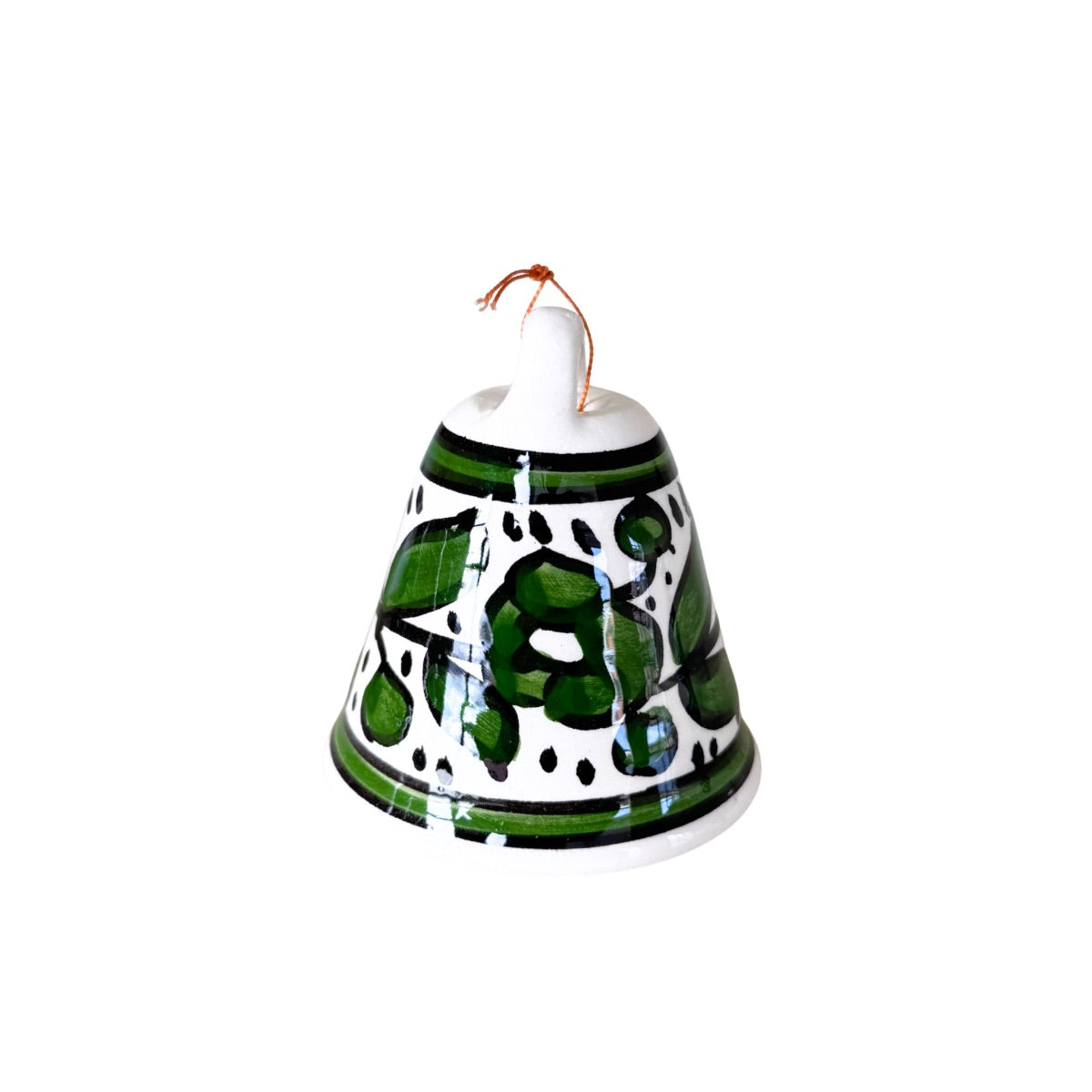 Ceramic Bell Ornament - Green