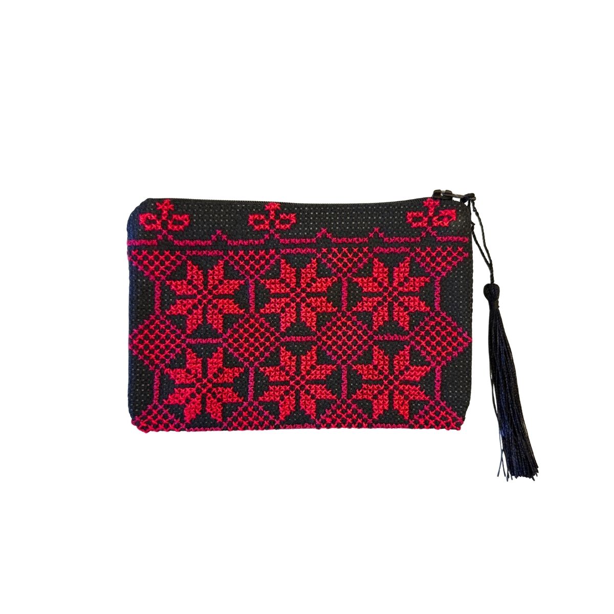 Embroidered Coin Purse - Bethlehem Red