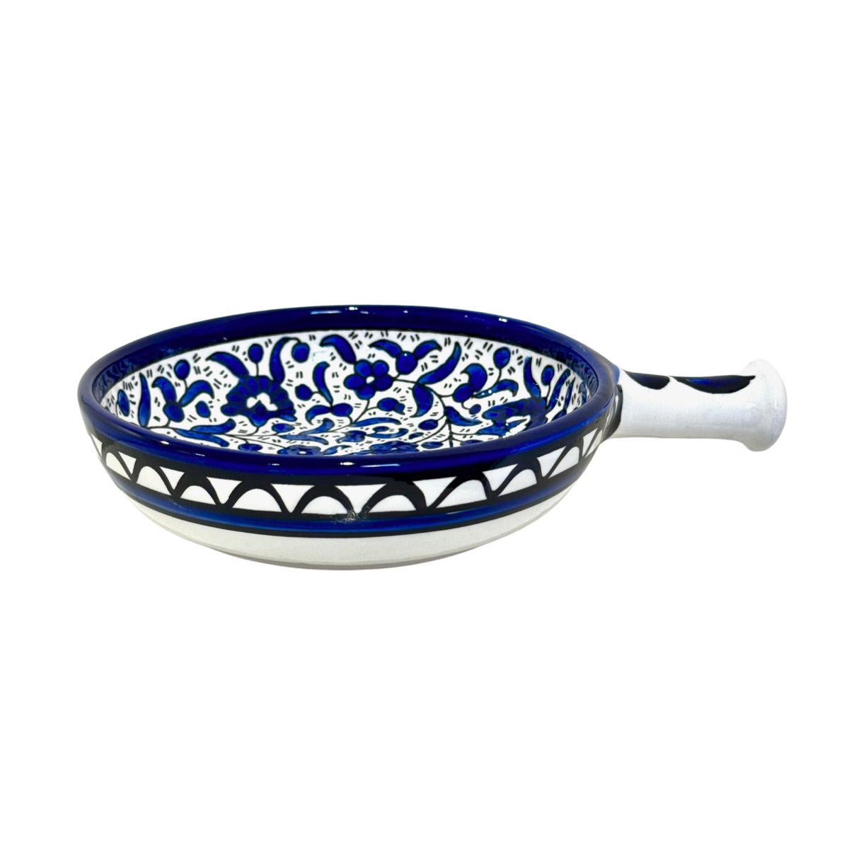 Ceramic Dish with Handle (6.5”) - Classic Blue