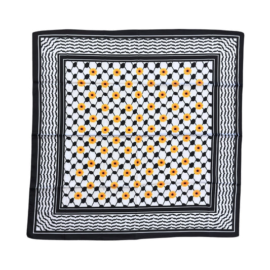 Nablus Bandana Keffiyeh - Crown Daisy Black & White