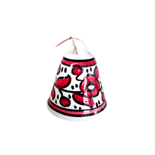 Ceramic Bell Ornament - Red