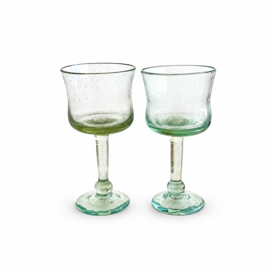 Glass Stemware (Set of 2) - Sea Glass