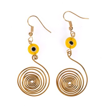 Bedouin Brass Earrings - Evil Eye