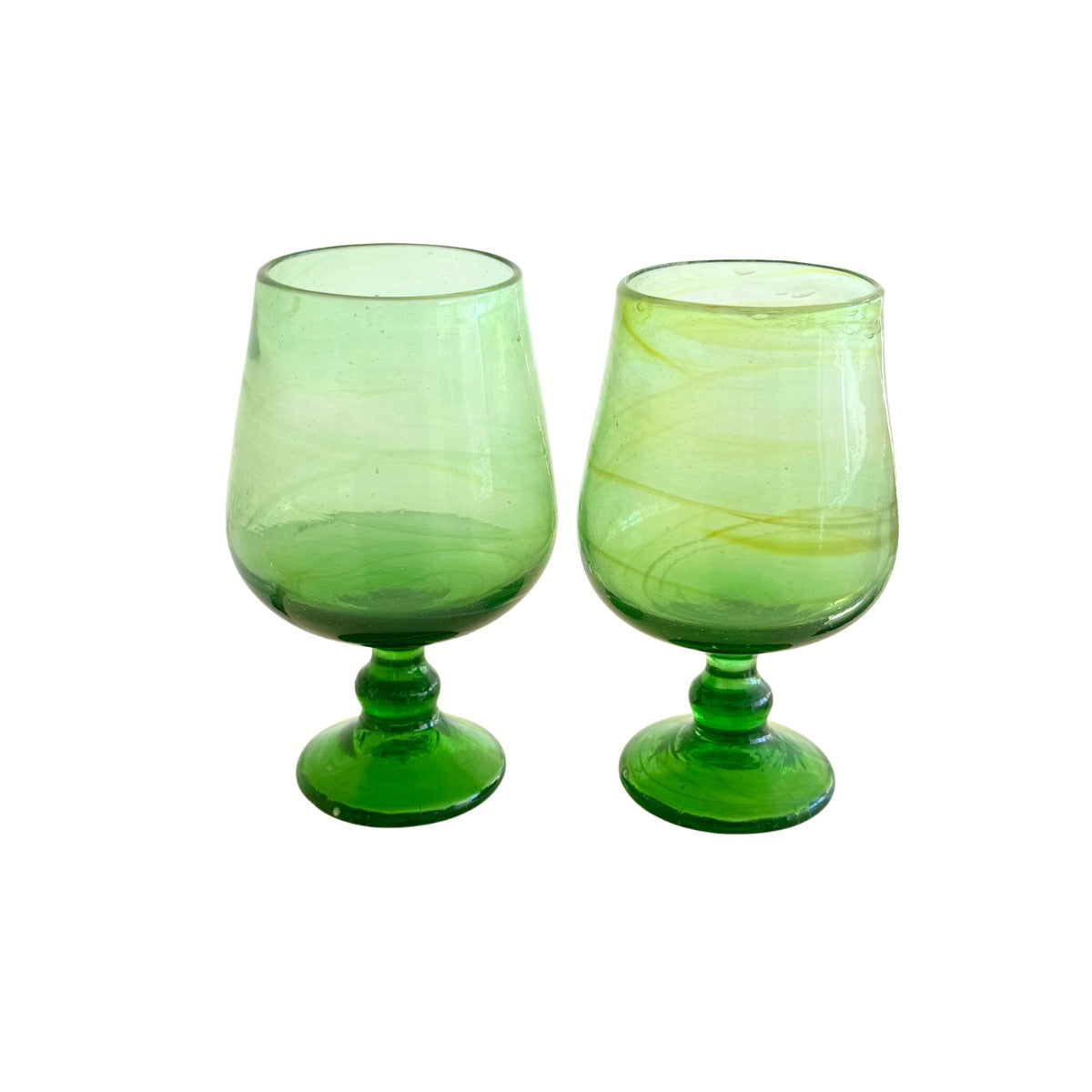 Glass Stemware (Set of 2) Goblet - Emerald
