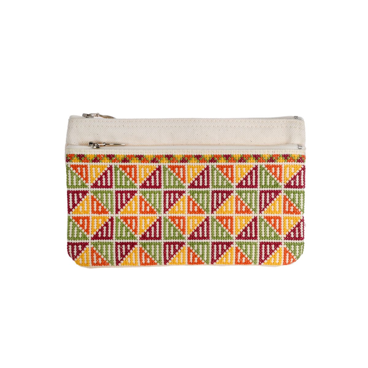 Embroidered Double Pocket Pouch - Hebron