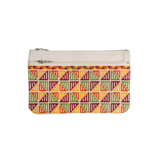 Embroidered Double Pocket Pouch - Hebron
