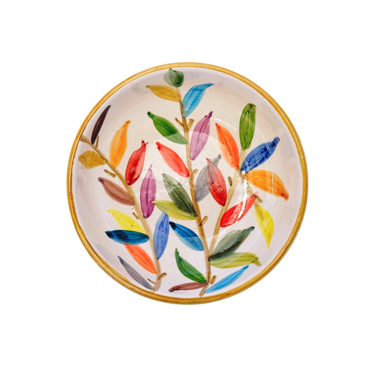 Ceramic Bowl (6") - Leaves