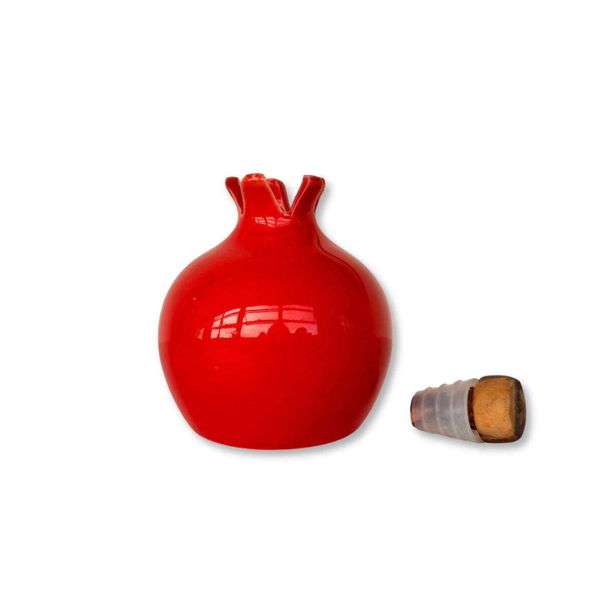Ceramic Pomegranate w/Stopper - Red