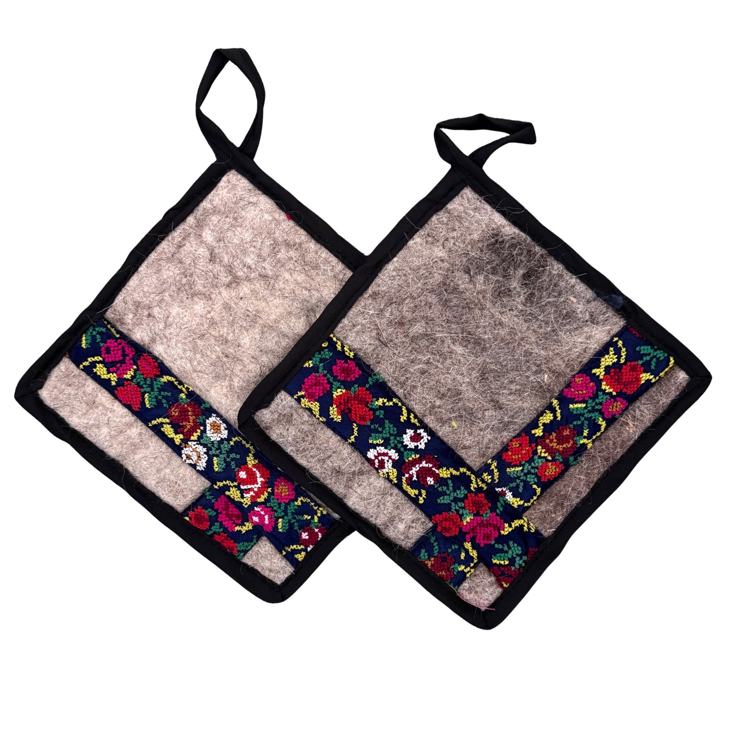Embroidered Felt Pot Holders (Set of Two)
