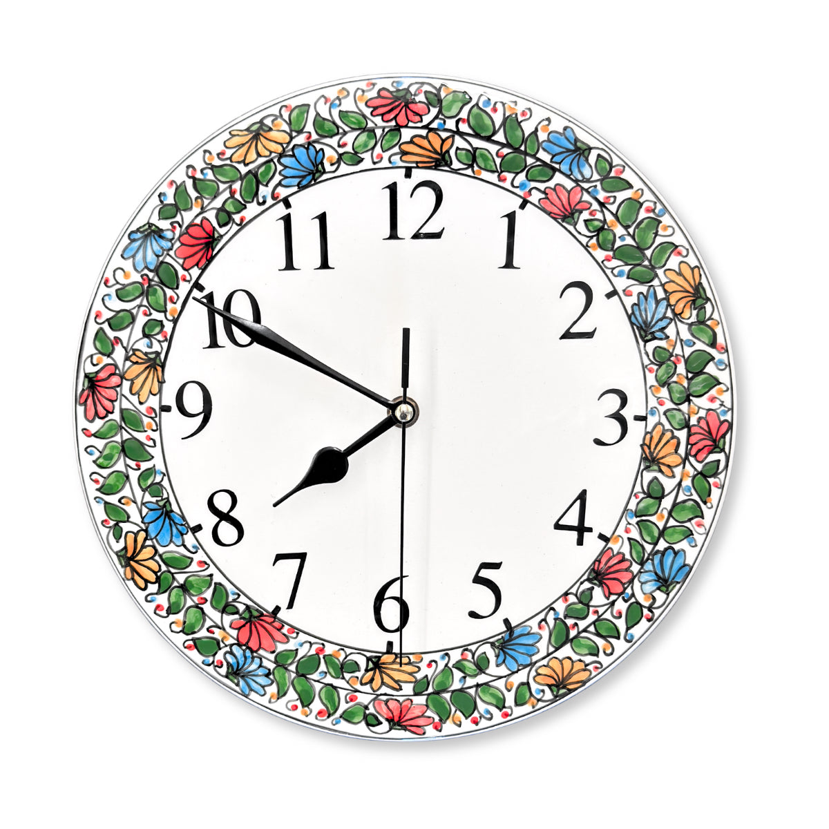 Ceramic Clock (10.5”) - Floral