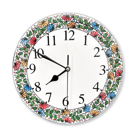 Ceramic Clock (10.5”) - Floral