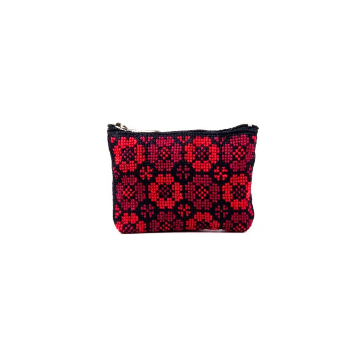 Embroidered Coin Purse - Floral Red