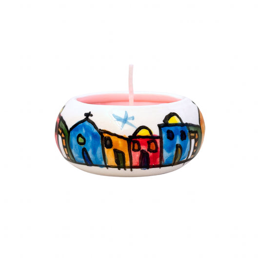 Ceramic Candle from Bethlehem - Light Pink