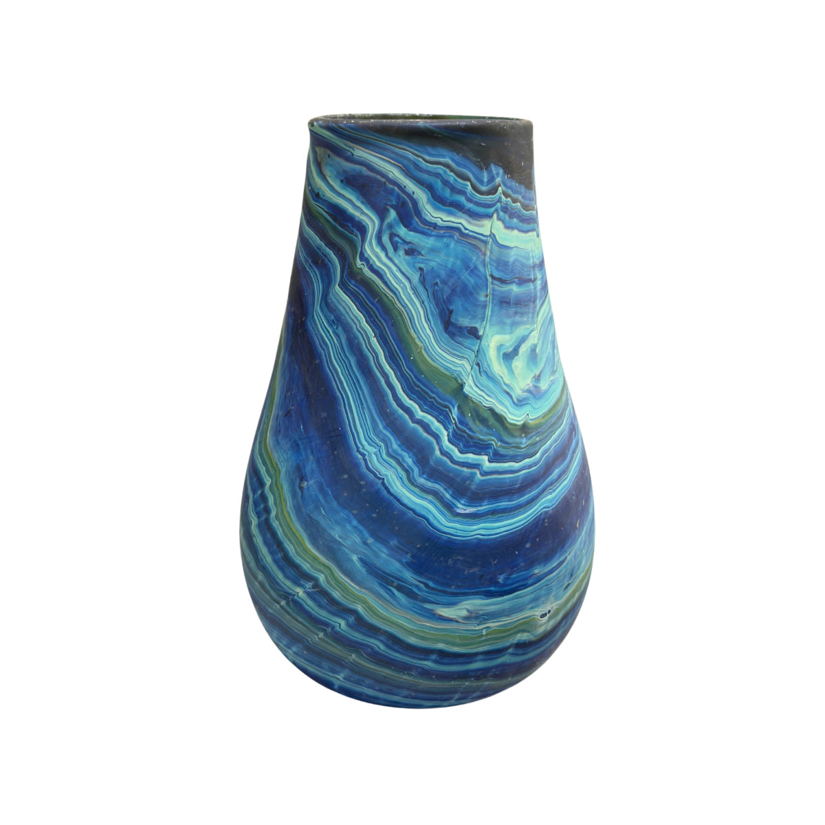 Phoenician Glass Vase (10”) - Indigo