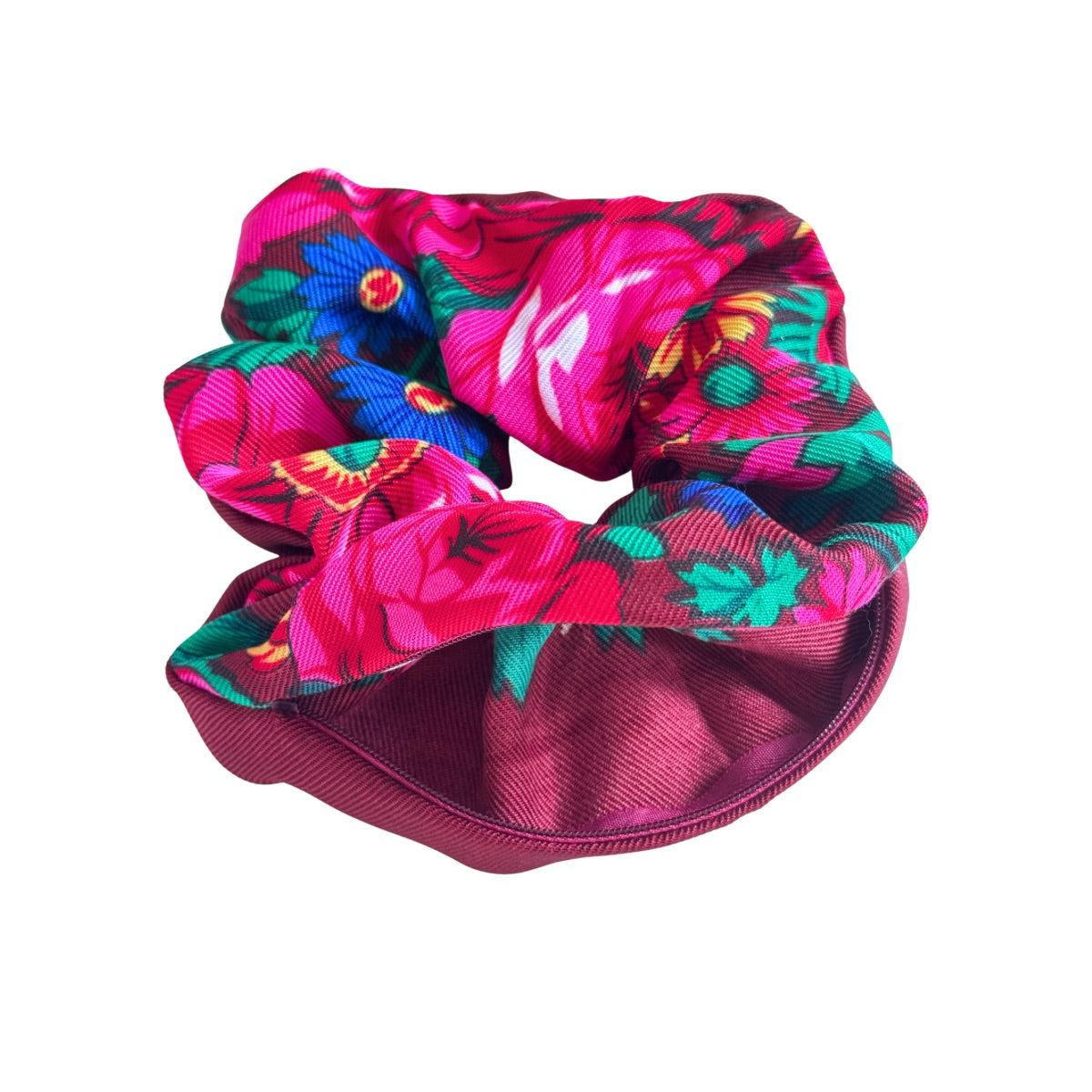 Floral Sitti Scrunchie - Burgundy