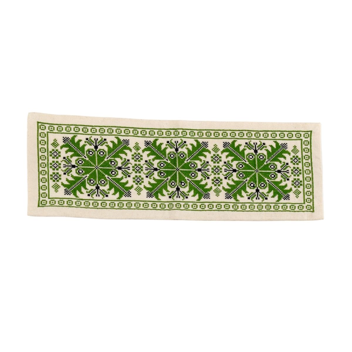 Embroidered Scissors Table Runner - Green