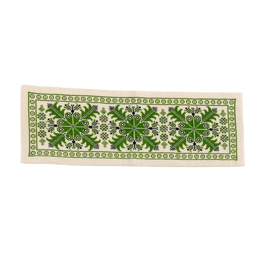 Embroidered Table Runner - Green