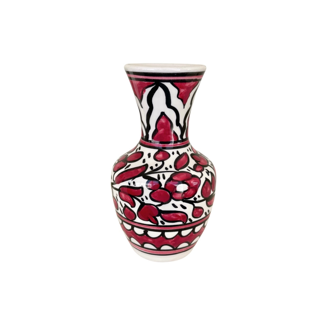 Ceramic Vase (7") - Arabesque Red