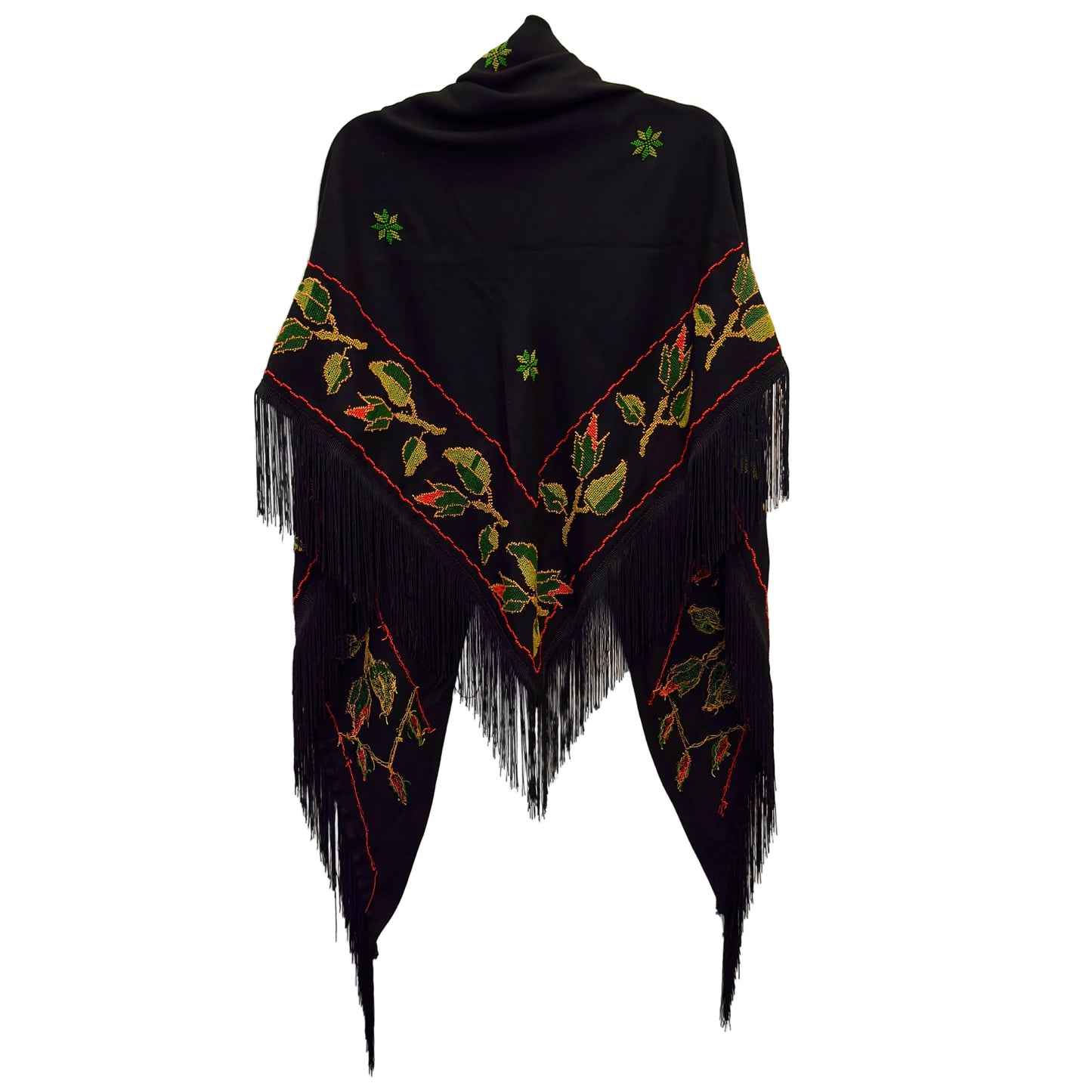 Hand Embroidered Shawl - Tulips