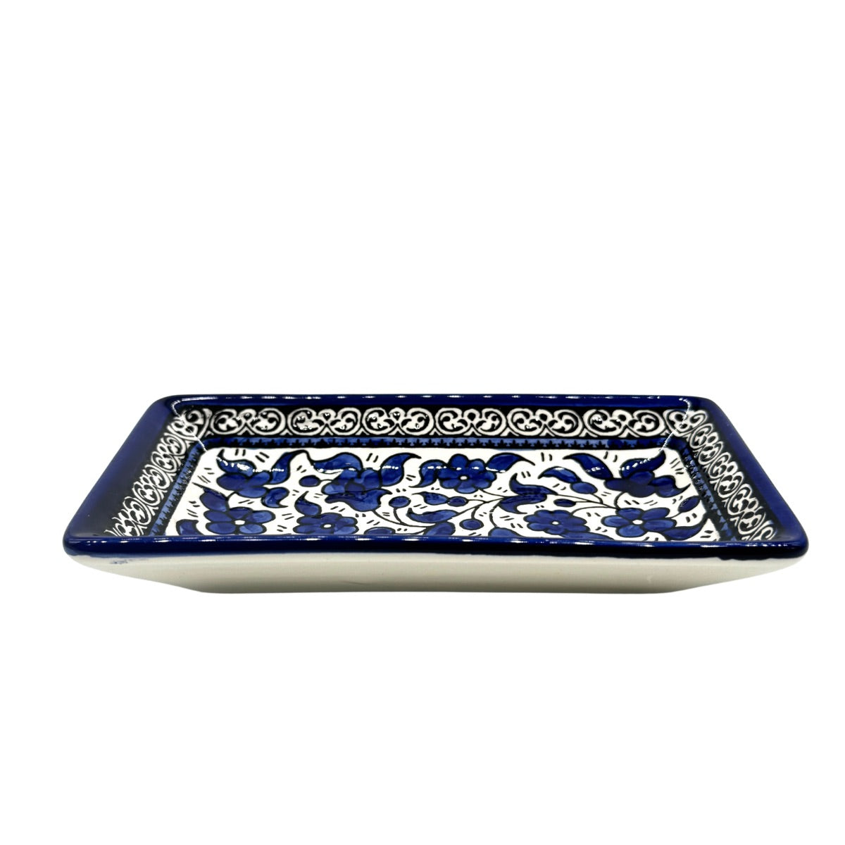 Ceramic Rectangular Dish (7”) - Classic Blue