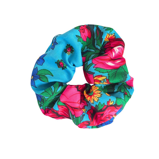 Floral Sitti Scrunchie - Turquoise