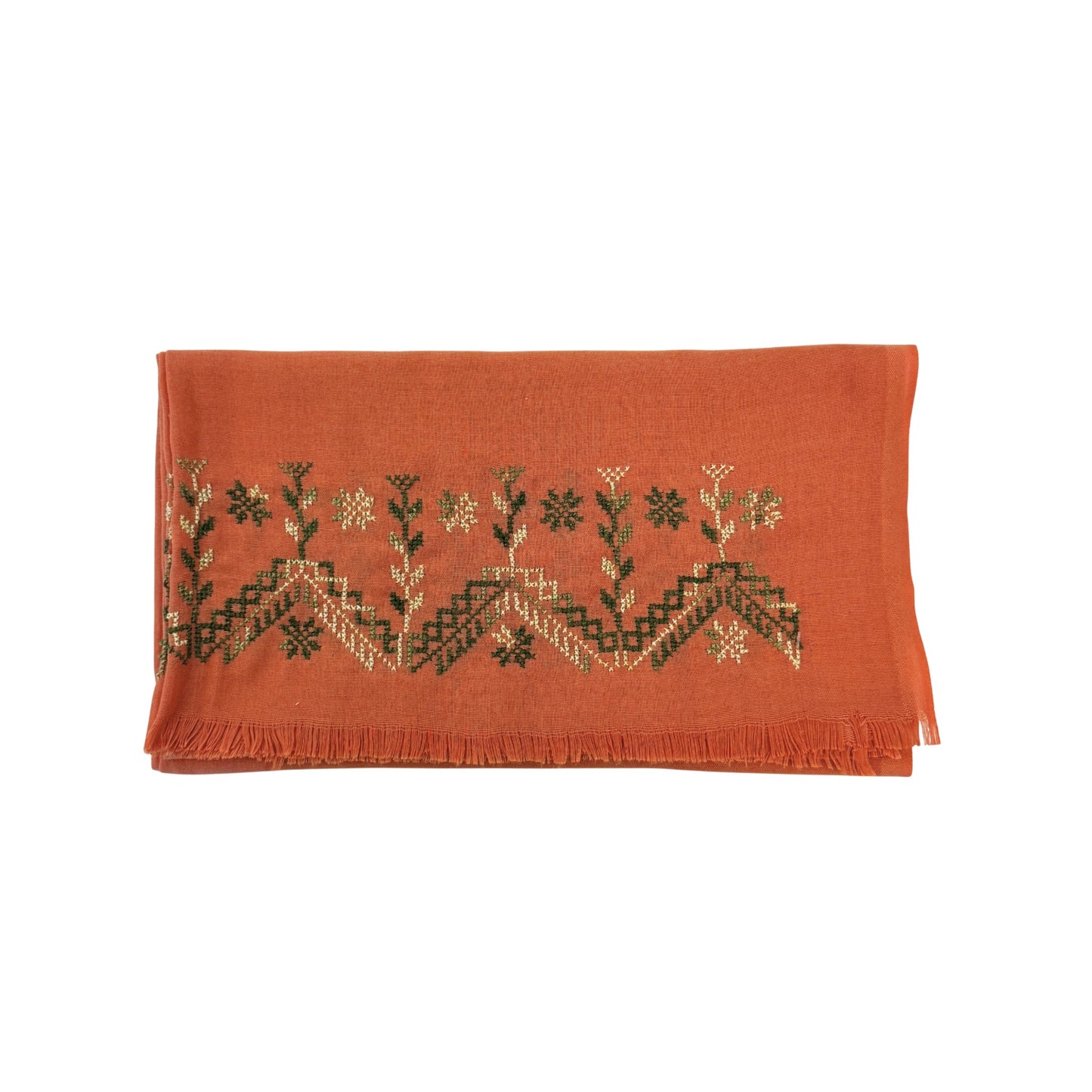 Embroidered Cotton Scarf