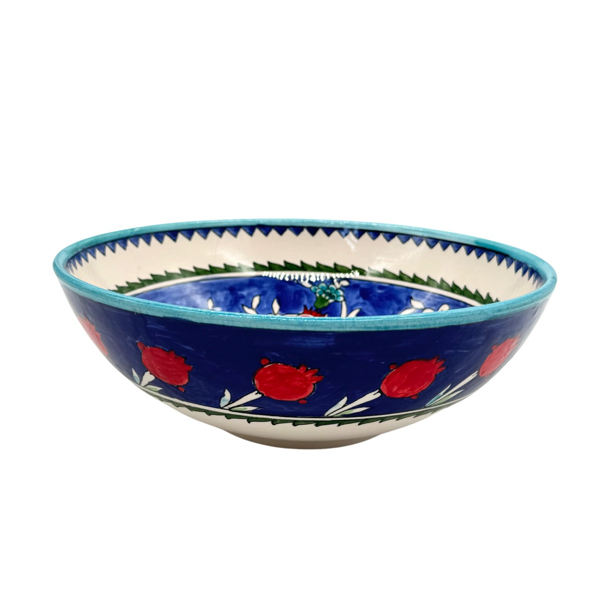 Ceramic Serving Bowl (10”) - Blue w/Pomegranates