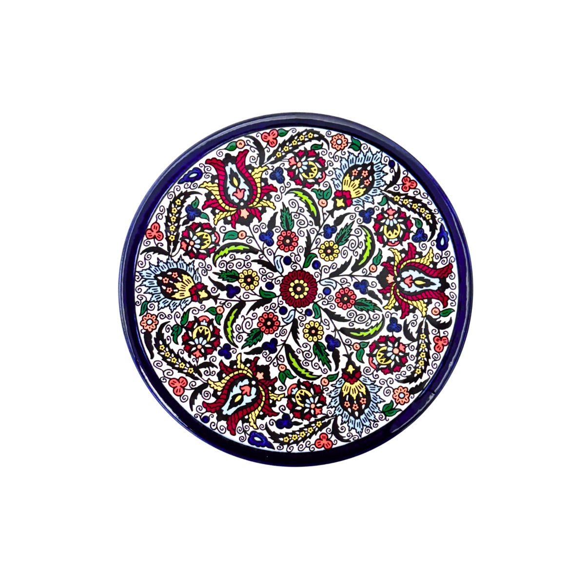 (Ceramic Round Plate (6.5”) - Arabesque Tulips