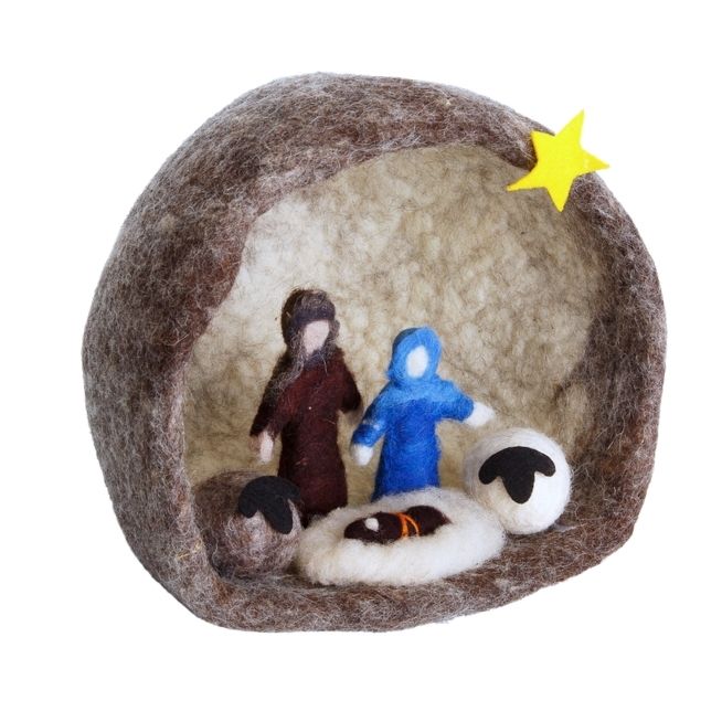 Wool Felted Nativity Scene - Large