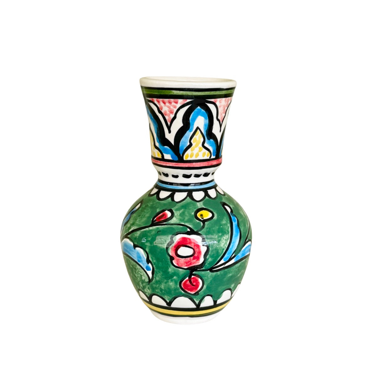Ceramic Vase (7") - Arabesque Green