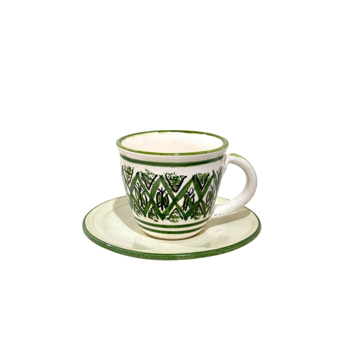 Tea Cup and Saucer - Olive Arabesque