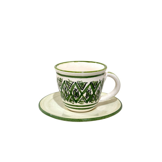 Tea Cup and Saucer - Olive Arabesque