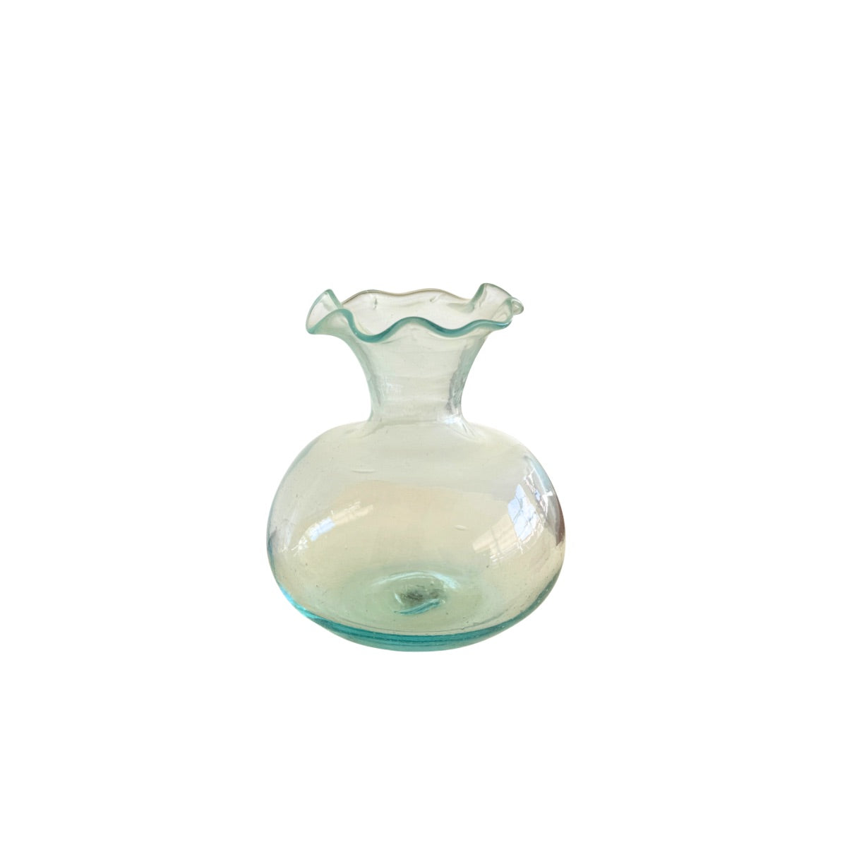 Hebron Glass Vase (6”) - Sea Glass