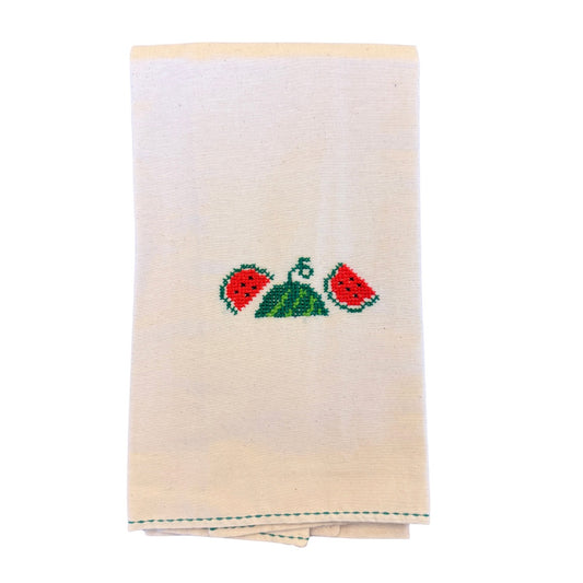 Embroidered Tea Towel - Watermelon