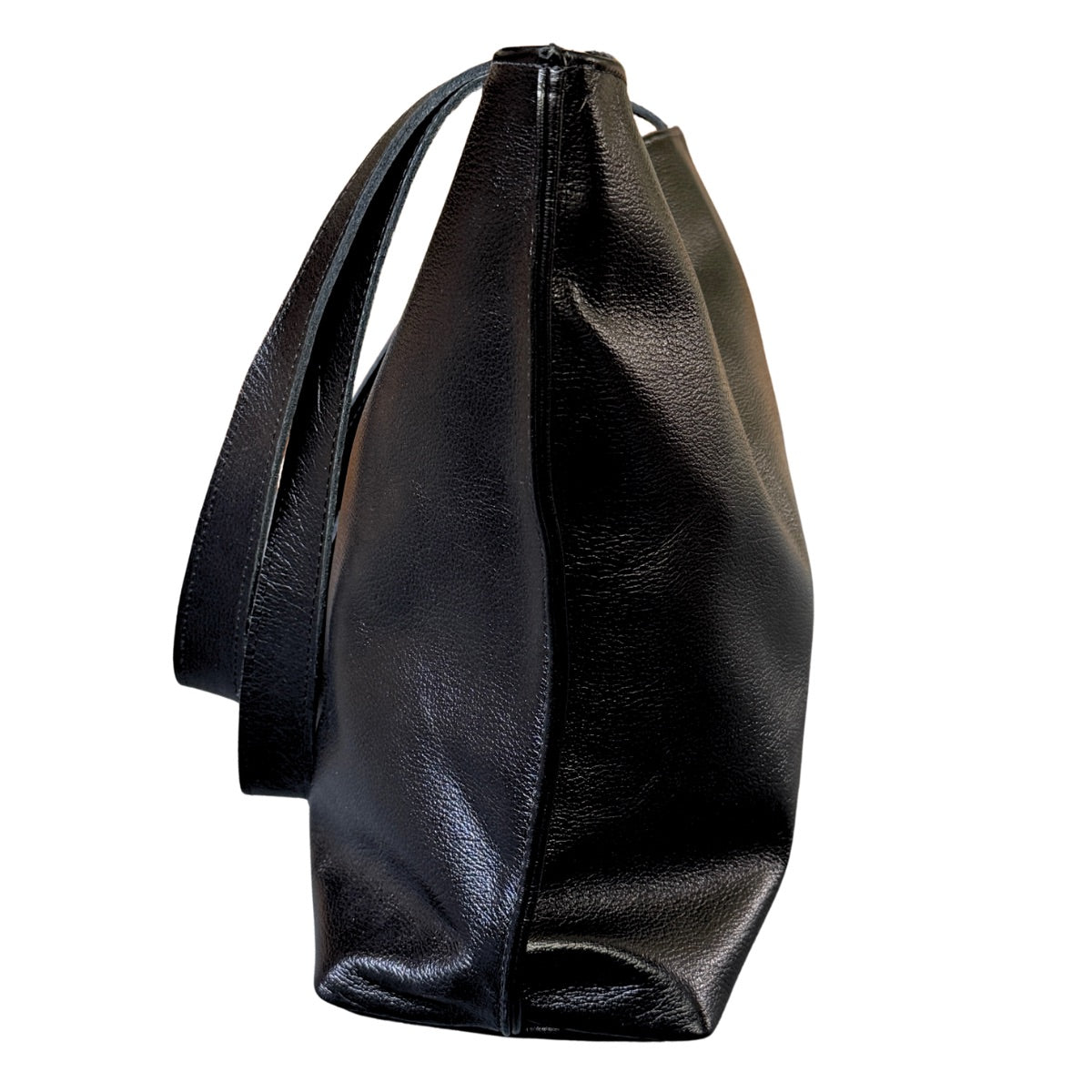 Leather Tote Bag - Black