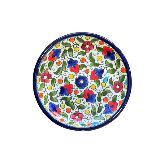 Ceramic Round Plate (5.5") w/Rim - Multicolor